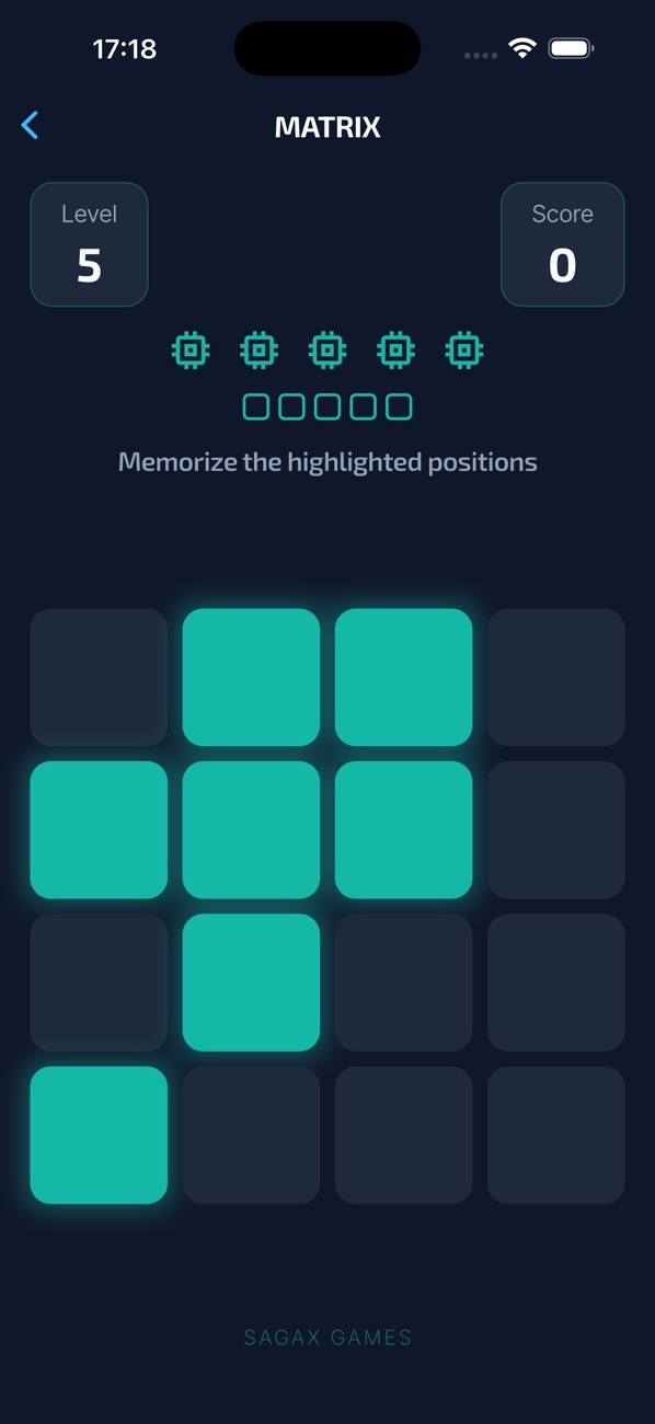 Memorex Matrix mode: memorise the highlighted tiles